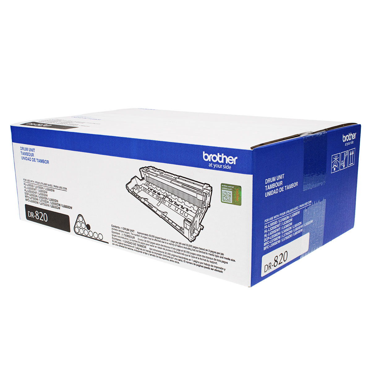 Brother (DR820) Drum Unit, Black, Standard Yield.